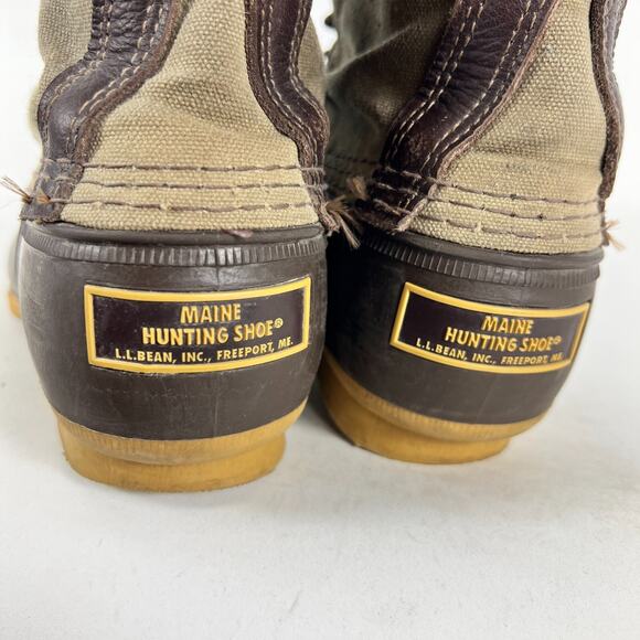 L.L Bean Maine Hunting Shoes Women's 8 Green Waterproof Leather Lace Up High Top - Picture 8 of 11